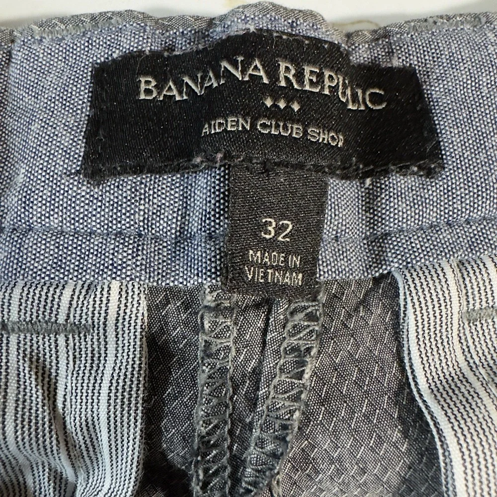 Banana Republic‎ Aiden Club Short Men's 32 Blue Flat Front Preppy Shorter Inseam